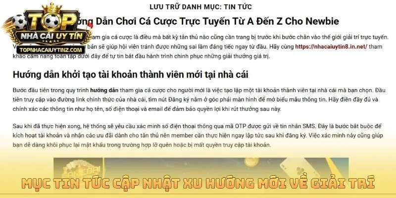 Mục tin tức cập nhật xu hướng mới về giải trí